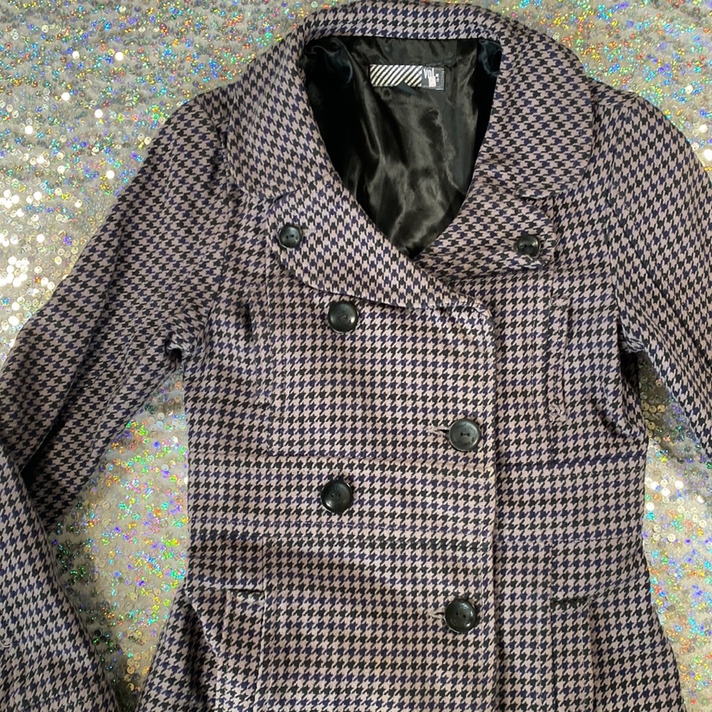 Volcom • Vintage (ish) Flip Your Lid Double Breasted Full Houndstooth Coat
